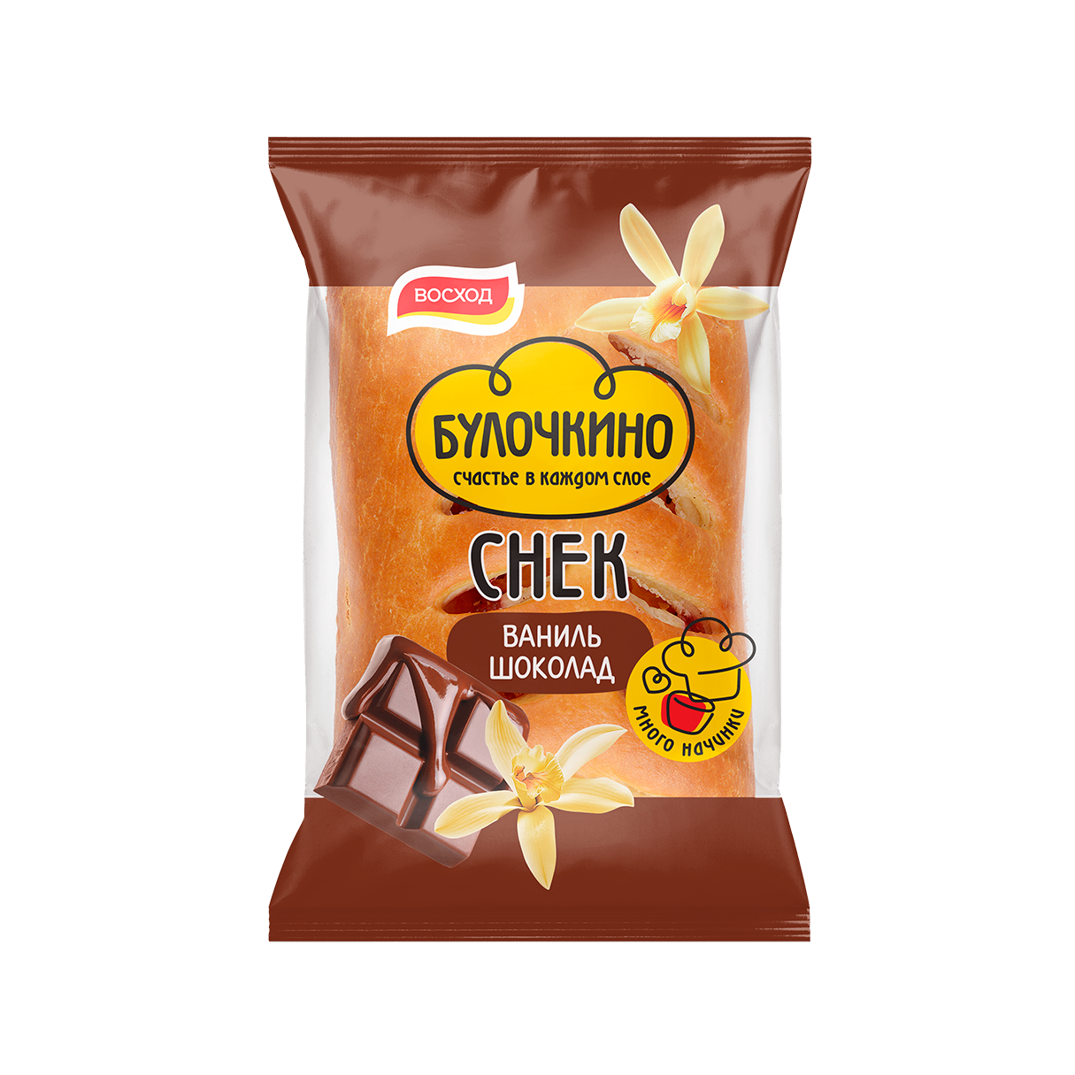 Снек с кремом со вкусом ванили и шоколада